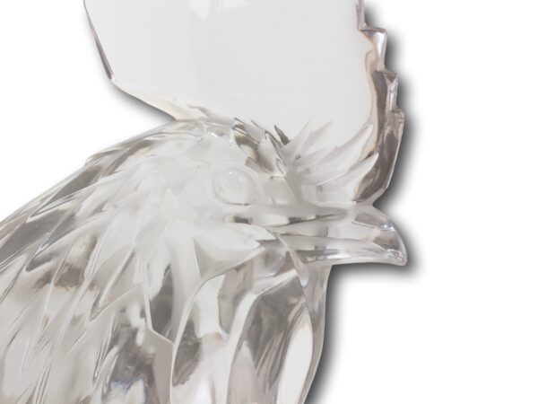 Close up of the Rene Lalique Tete De Coq Car Mascot