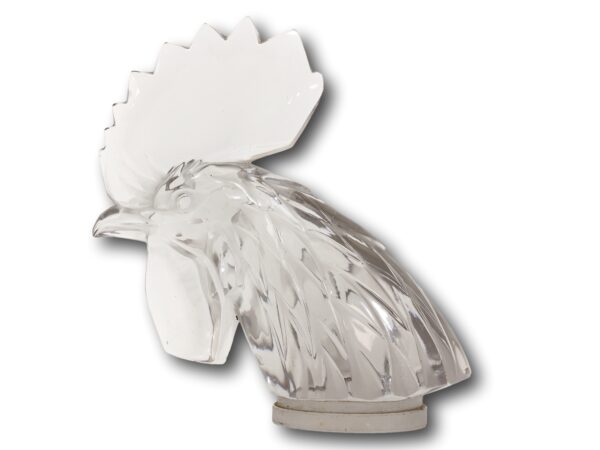 Side of the Rene Lalique Tete De Coq Car Mascot