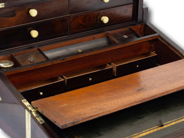 View of the three drawers open in the hidden compartments