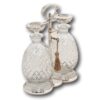 Overview of the Hukin & Heath Decanter Tantalus Set with the key inserted