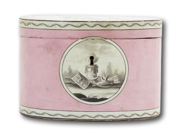 Front of the Georgian Pink Spa Tea Caddy