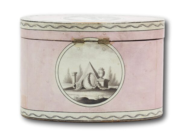 Rear of the Georgian Pink Spa Tea Caddy