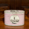 Overview of the Georgian Pink Spa Tea Caddy in a decorative collectors setting