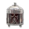 Front of the Edwardian silver & tortoiseshell tea caddy