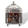 Side of the Edwardian silver & tortoiseshell tea caddy