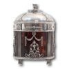 Side of the Edwardian silver & tortoiseshell tea caddy