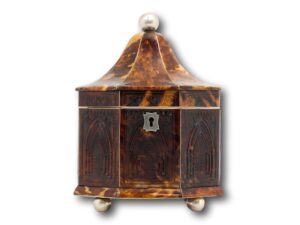 front of the regency octagonal tortoiseshell tea caddy