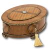 Front overview of the French Jewellery Box with the key inserted