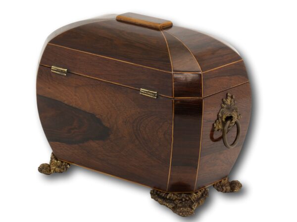 Rear overview of the Rosewood Tea Caddy