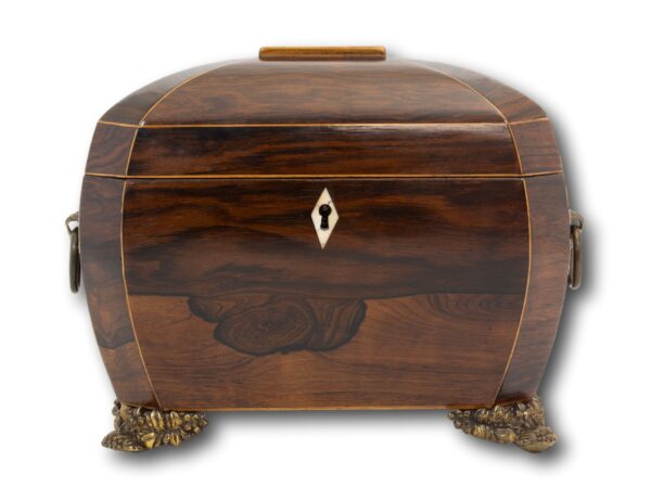 Front of the Rosewood Tea Caddy