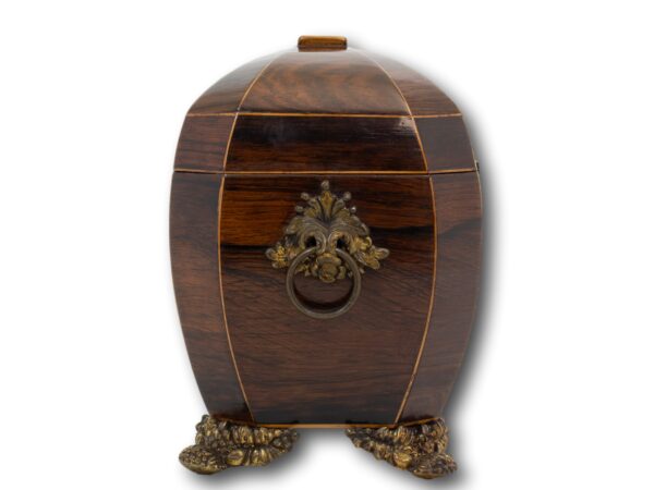 Side of the Rosewood Tea Caddy