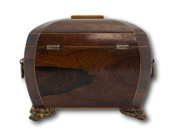 Rear of the Rosewood Tea Caddy