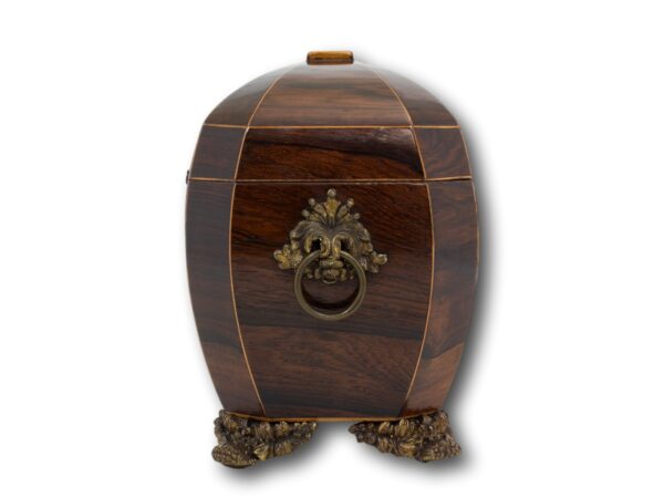 Side of the Rosewood Tea Caddy