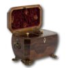 Overview of the Rosewood Tea Caddy with the lid up