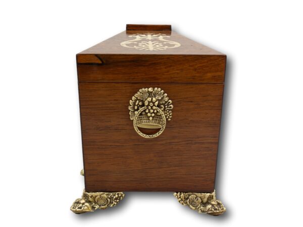 Side of the Rosewood Tea Caddy