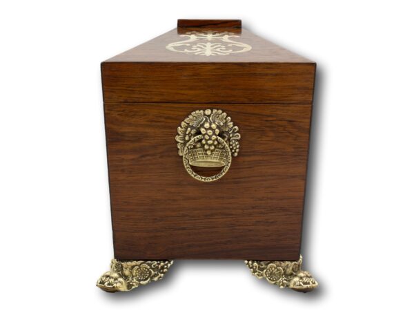 Side of the Rosewood Tea Caddy