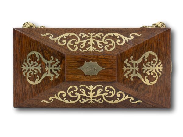 Top of the Rosewood Tea Caddy