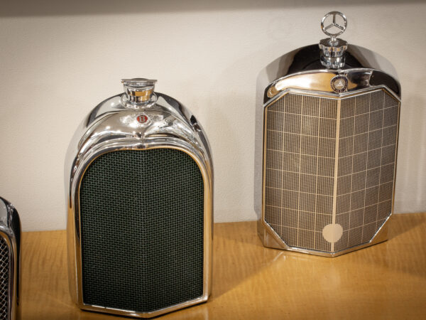 Close up of the Radiator Decanter collection in a decorative display setting