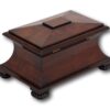 Rear overview of the mahogany tea caddy