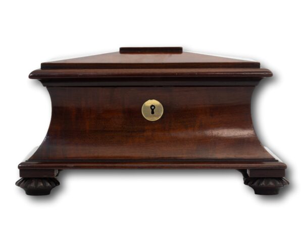 Front of the mahogany tea caddy