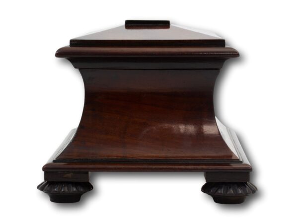 Side of the mahogany tea caddy