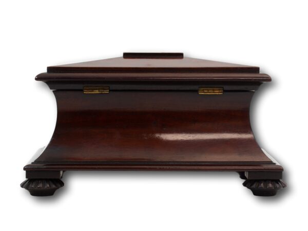 Rear of the mahogany tea caddy