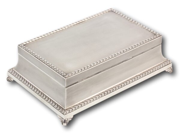 Front overview of the sterling silver cigar box