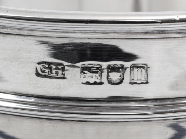 Close up of the sterling silver hallmarks