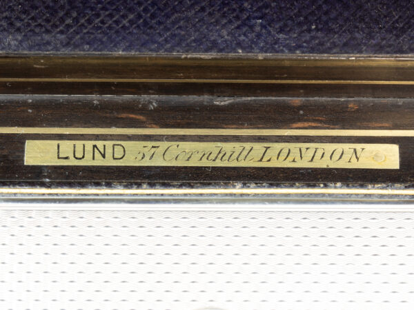 Close up of the Lund makers plaque