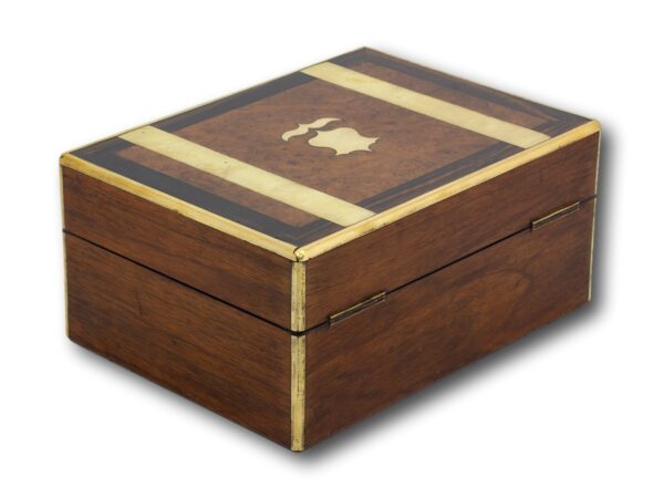 Rear overview of the Antique Victorian Walnut & Coromandel Jewellery Box