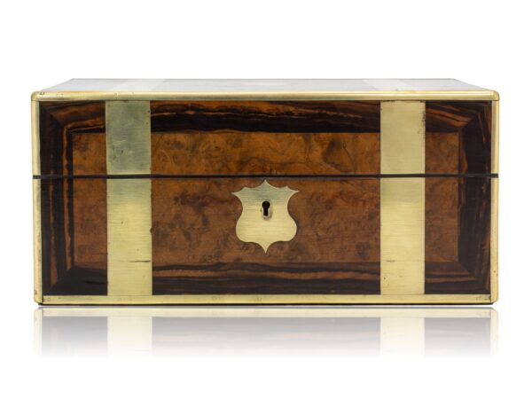 Front of the Antique Victorian Walnut & Coromandel Jewellery Box