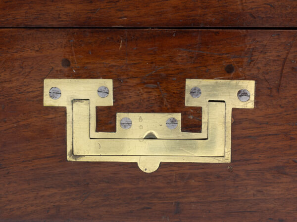 Close up of the brass flush mounted handles