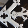 Close up of the sterling silver mounts