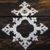 Close up of the escutcheon and silver decoration