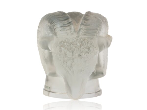 Front of the Rene Lalique Art Deco Rams Head Car Mascot