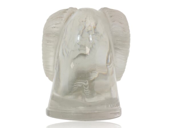 Rear of the Rene Lalique Art Deco Rams Head Car Mascot