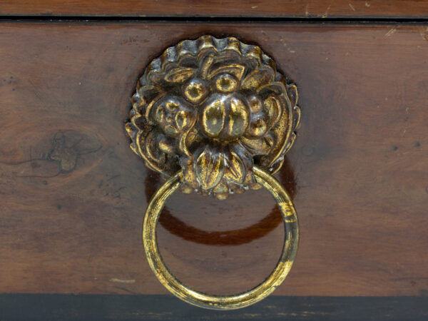 Close up of the gilt brass handles