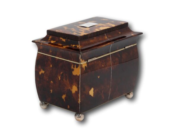 Rear overview of the Regency Tortoiseshell Tea Caddy