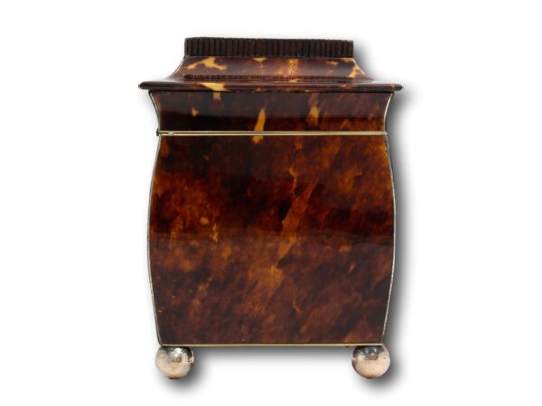 Side of the Regency Tortoiseshell Tea Caddy