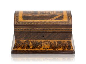 Front of the Tunbridge Ware Tea Caddy