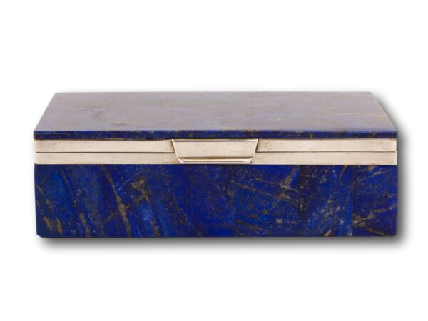 Front of the Art Deco Lapis Lazuli Box Betjemann & Sons