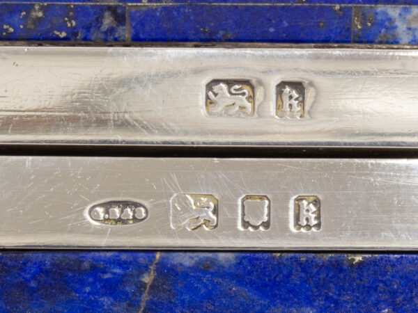 Close up of the Sterling Silver Betjemann and Sons hallmarks
