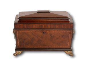 Front of the Regency Tea Chest with Hidden Spoon Compartment