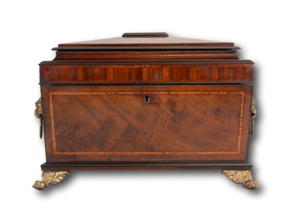 Front of the Regency Tea Chest with Hidden Spoon Compartment