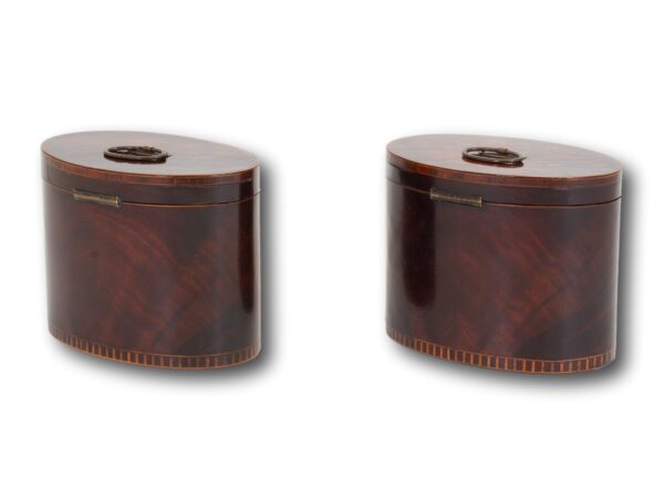 Rear overview of the Georgian Pair of Mahogany Tea Caddies