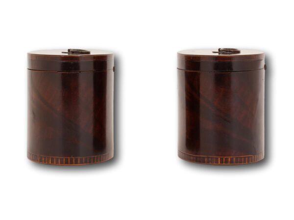 Side of the Georgian Pair of Mahogany Tea Caddies