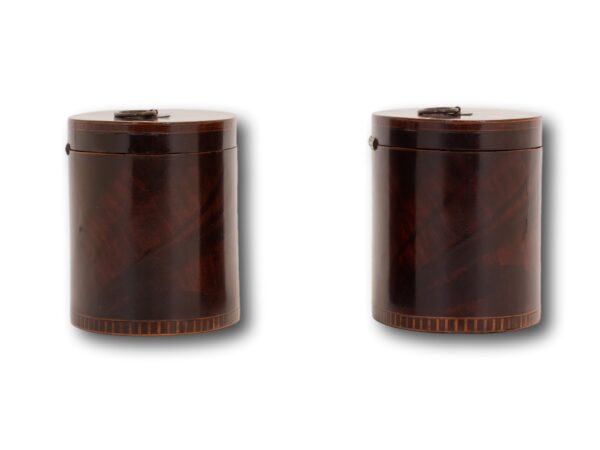 Side of the Georgian Pair of Mahogany Tea Caddies