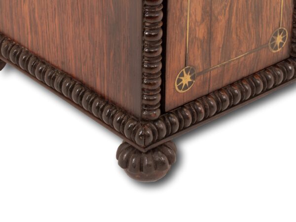 Foot of the Rosewood Sewing Cabinet