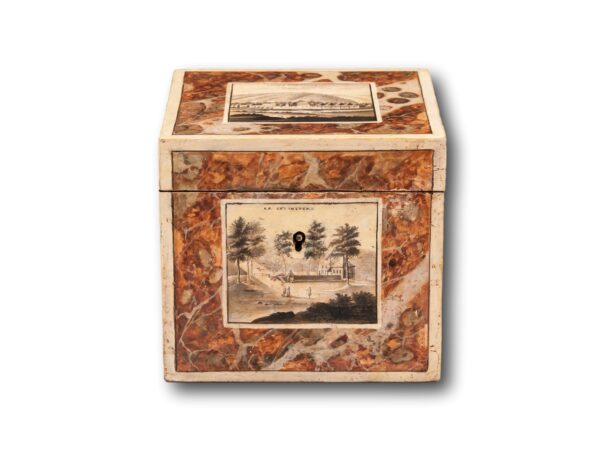 Front of the Antique Belgian Spa Tea Caddy