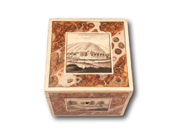 Top of the Antique Belgian Spa Tea Caddy